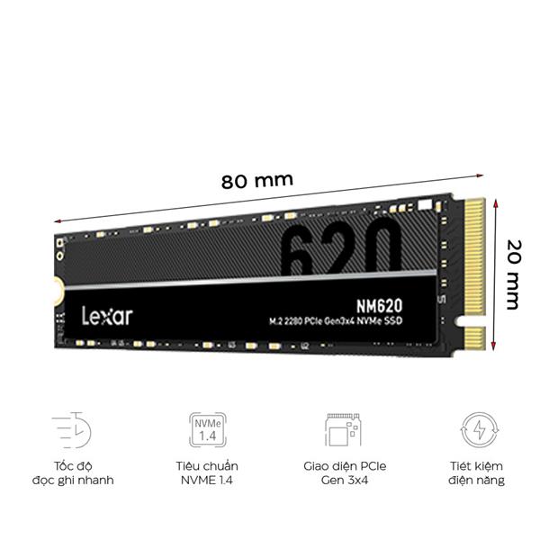 SSD 512GB Lexar&#174; NM620 M.2 2280 NVMe (LNM620X512G) | 1022D